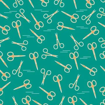 Cute pattern of scissors for manicure and pedicure. Illustrazione stock