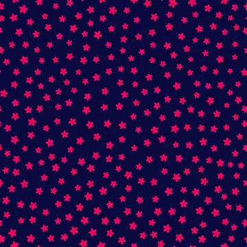 Cute pattern in small flower. Small pink flowers on dark blue background Stock Illustration