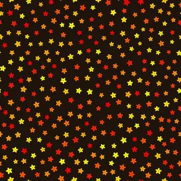 Cute pattern in small flower. Small flame flowers on dark background Stock Illustration