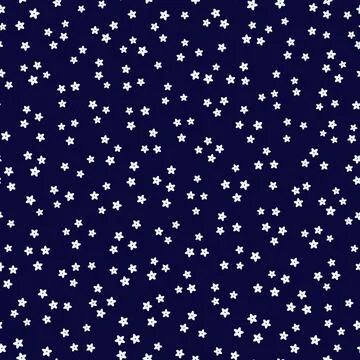 Cute pattern in small flower. Small white flowers on dark blue background Illustrazione stock