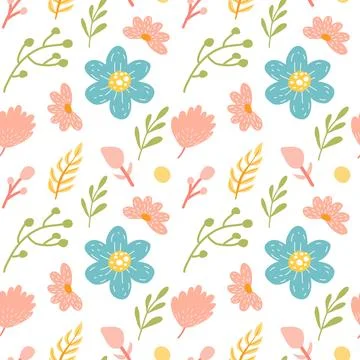 Cute pattern in small flower. Small colorful flowers. Stock Illustration