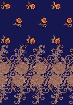Cute pattern in small simple flowers. Seamless background and seamless bord.. イラスト素材