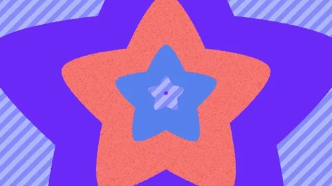 Cute patterned star-shaped loop animation (orange, blue) Stock Footage 309862217