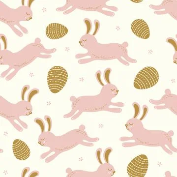 Cute patterns with hares and easter eggs pattern vector Illustrazione stock