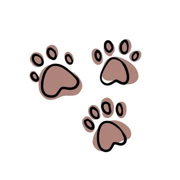 Cute paw prints in a simplistic design. Perfect for animal, pet care, or Illustrazione stock
