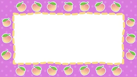 Cute Peach Border Notebook Frame Motion Graphic Loop Stock Footage 346427488