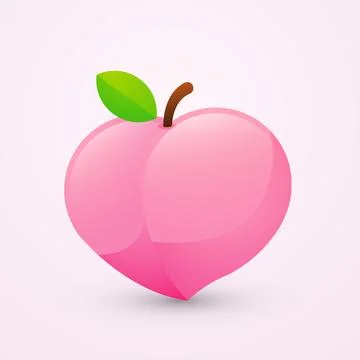Cute peach icon vector illustration Stock Illustration