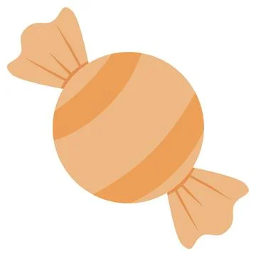 Cute Peach Orange Candy Vector Illustration in Pastel Kawaii Style for Swee.. Stock Illustration