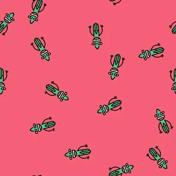 Cute pen character vector seamless pattern Stock Illustration