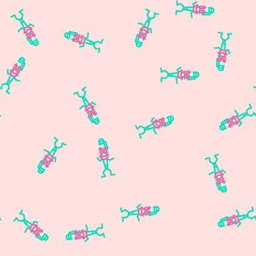 Cute pen character vector seamless pattern Stock Illustration