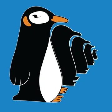 Cute penguin logo Stock Illustration