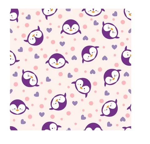 Cute penguin seamless pattern Stock Illustration