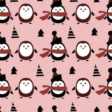 Cute penguins Stock Illustration