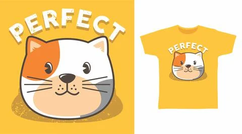 Cute perfect cat design vector illustration t-shirt design and others uses. Stock-Illustration