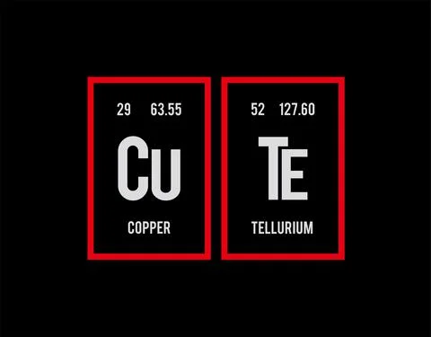 Cute - Periodic Table of Elements on black background in vector illustration. イラスト素材