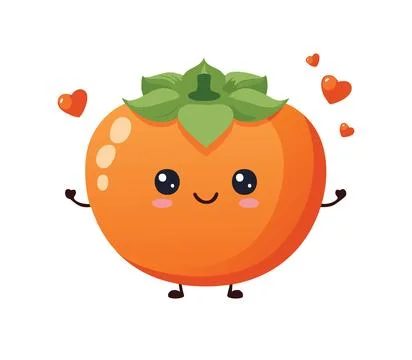 A cute Persimmon fruit illustration Stock Illustration
