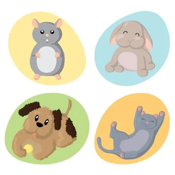 Cute Pets Stock Illustration