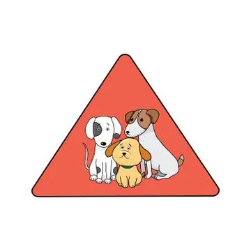 Cute pets on red sign vector vintage Stock Illustration