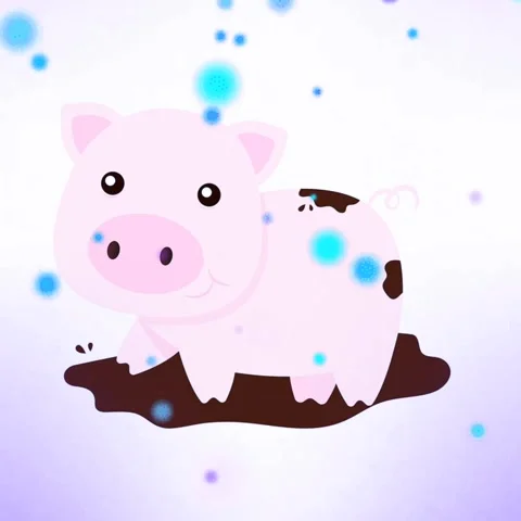 Cute Pig Animation Stock Footage 259419958