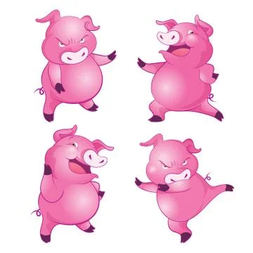 Cute pig character Stock Illustration