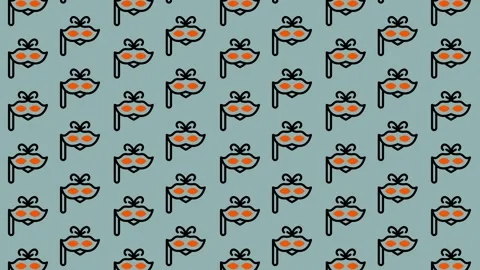 Cute Pig Face Pattern on Blue Background. Stock Footage 325388752