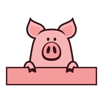Cute Pig Head logo vector icon illustration Stock Illustration
