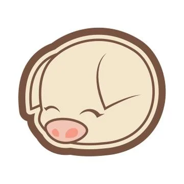 Cute Pig Head logo vector icon illustration Stock Illustration