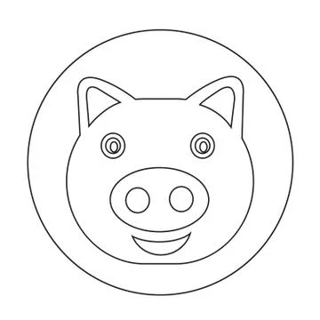 Cute pig Icon Stock Illustration