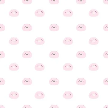 Cute pig seamless pattern background. Vector illustration. Stock Illustration