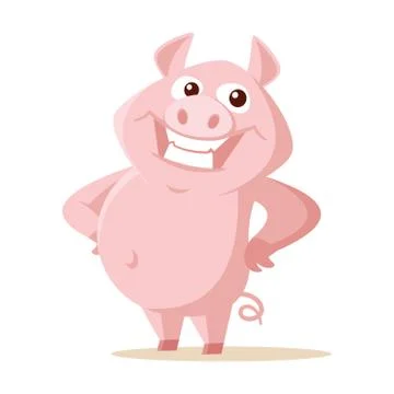 Cute pig Vector illustration isolated on white background Stock Illustration