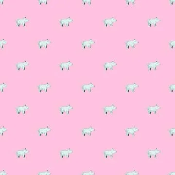 Cute pigs seamless pattern. Background of livestock animals . Stock Illustration