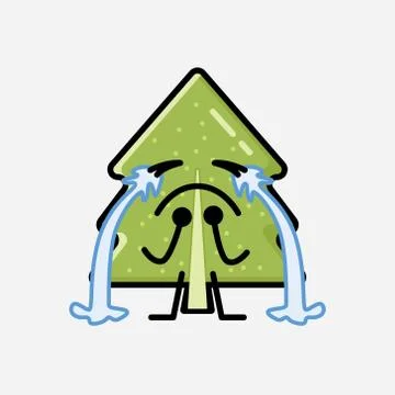 Cute Pine Tree Mascot Vector Character in Flat Design Style 스톡 일러스트