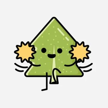 Cute Pine Tree Mascot Vector Character in Flat Design Style Stock Illustration