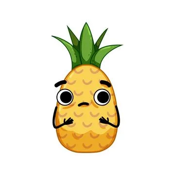 Cute pineapple character cartoon vector illustration Stock Illustration