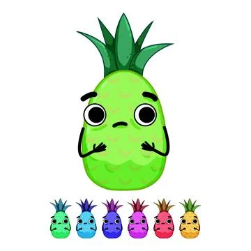 Cute pineapple character cartoon vector graphic 스톡 일러스트