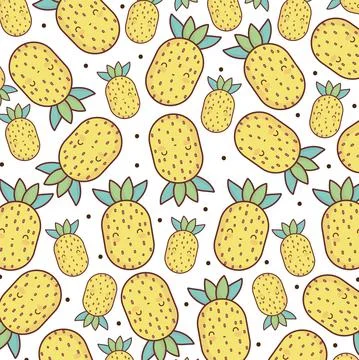 Cute pineapple fruit pattern 스톡 일러스트