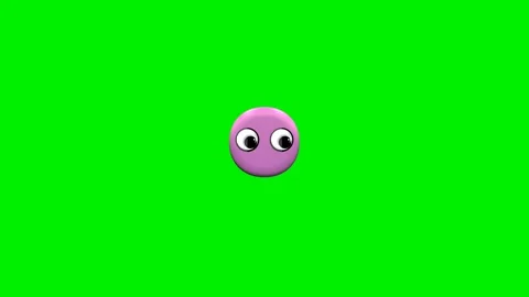 Cute pink 3d period punctuation mark full stop cartoon character with big eyes Stock-Footage 336001673