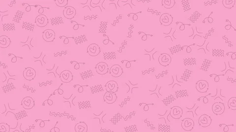 Cute pink abstract seamless pattern with hearts and swirls perfect for love.. Stockbeeldmateriaal 335014158