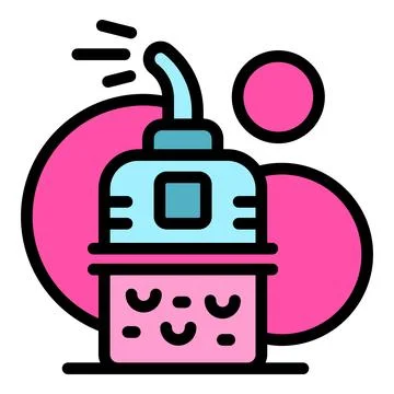 Cute pink air humidifier diffusing water vapor イラスト素材
