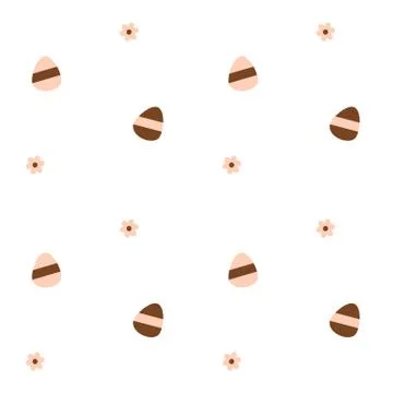 Cute pink and brown easter eggs seamless vector pattern background illustration 스톡 일러스트