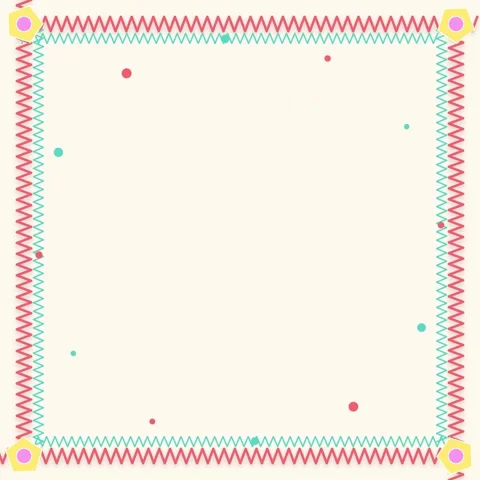 Cute Pink and Teal Zigzag Border with Polka Dots Frame for Kids Design Stock Footage 346284085