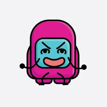 Cute Pink Astronaut Vector Character Stock Illustration