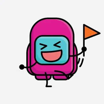 Cute Pink Astronaut Vector Character Stock Illustration