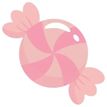 Cute pink candy vector illustration with spiral pattern and sweet wrapper Stock-Illustration