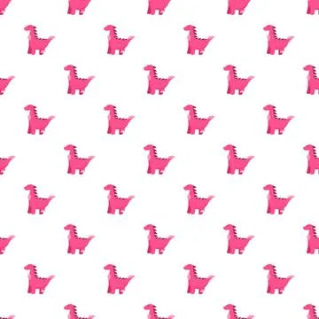 Cute pink dinosaur pattern for kid's design イラスト素材