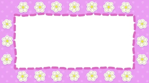 Cute Pink Floral Notebook Border Frame Animation Loop Stock Footage 345800539
