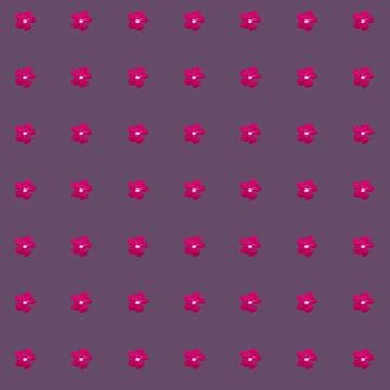 Cute pink flower seamless pattern on dark purple background Illustrazione stock