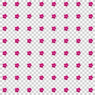 Cute pink flower seamless pattern image on transparent background Stock Illustration