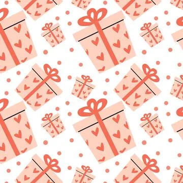 Cute pink gift box vector illustration background 스톡 일러스트