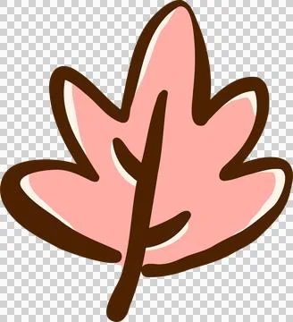 Cute Pink Hand Drawn Leaf Illustration Stock Illustration